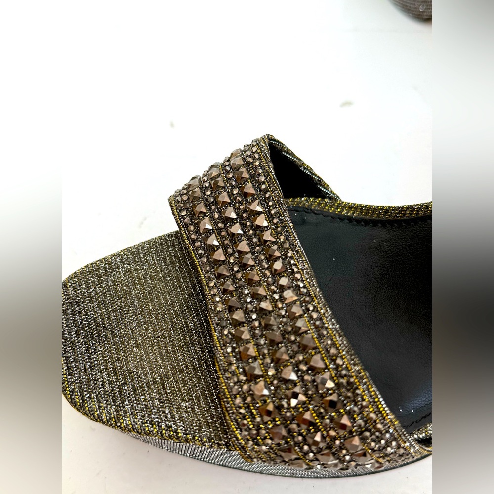 Vince Camuto Silver Heels with Embellished Strap - Picture 10 of 16